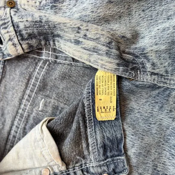 VTG 80s NWT High Rise Acid Wash Jeans Women's 8 Petite Americana USA Deadstock - Picture 8 of 15